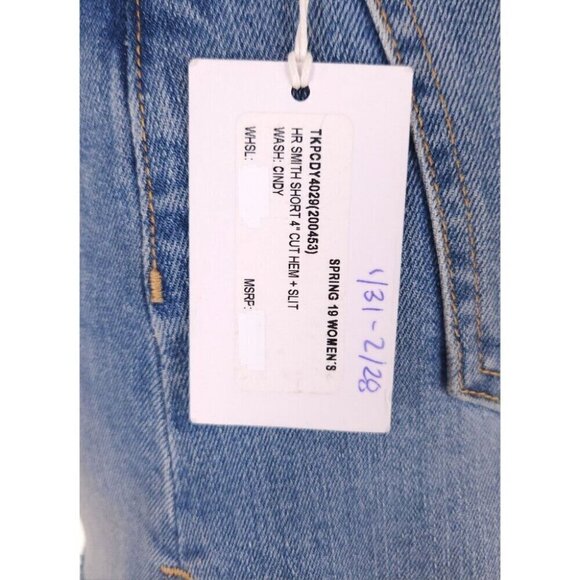 Joe's Jeans HR Smith Short 4" Cut Hem & Slit Jean Shorts in Cindy Blue NWT - Picture 10 of 14